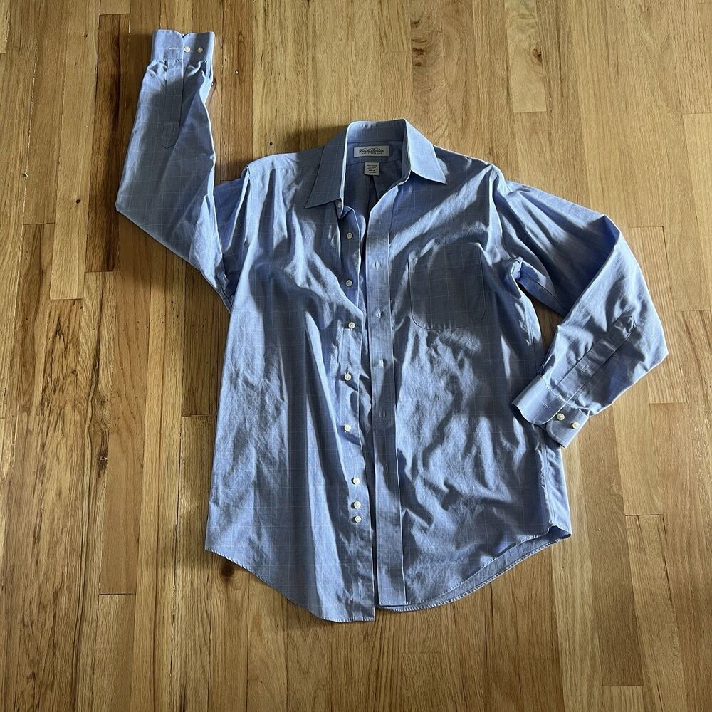 Brooks Brothers Dress Shirt 14.5 - 32/33 Non Iron Button Down Blue White EUC
